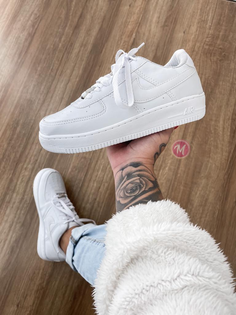 Tênis Nike Air Force 1 Branco Unissex Novo a Pronta Entrega Black