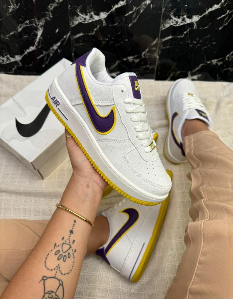 Tênis Nike Air Force Branco Amarelo - Premium